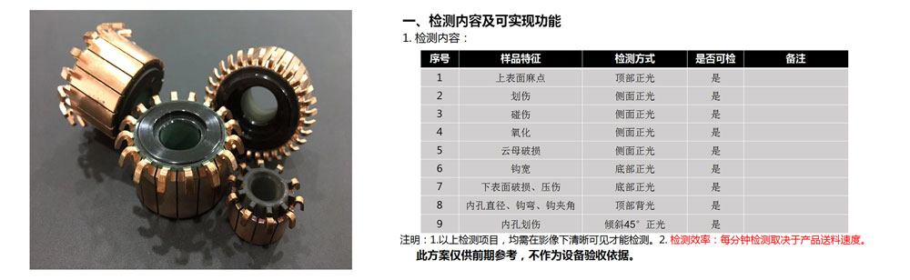 换向器可检测缺陷